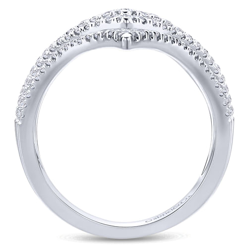 14K White Gold Diamond Chevron Ladies' Ring