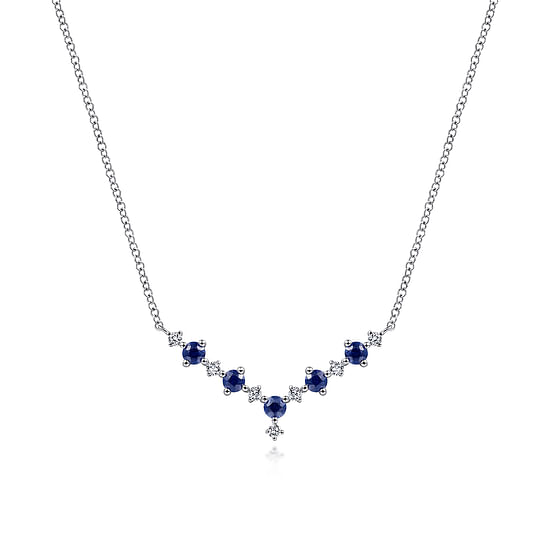 Gabriel - 14K White Gold Diamond Chevron Necklace