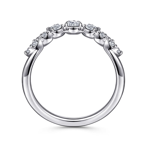 14K White Gold Diamond Chevron Ring