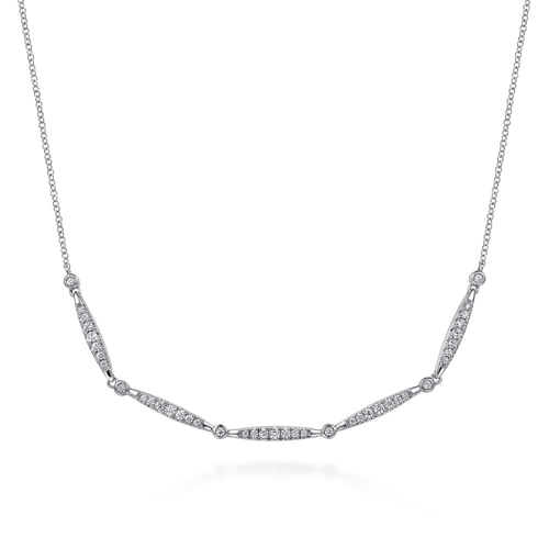 14K White Gold Diamond Classic Necklace