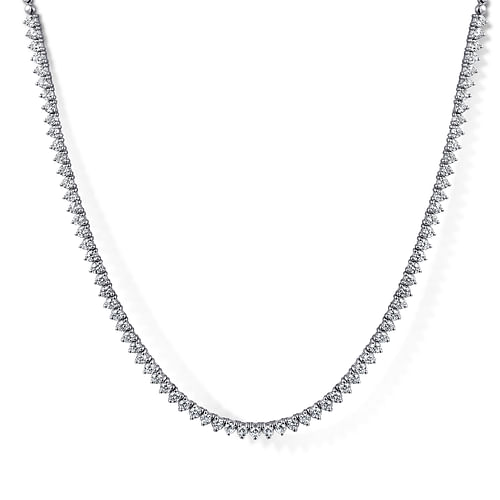 14K White Gold Diamond Classic Tennis Necklace