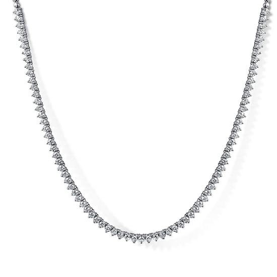 Gabriel - 14K White Gold Diamond Classic Tennis Necklace