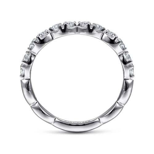 14K White Gold Diamond Cluster Stackable Ring