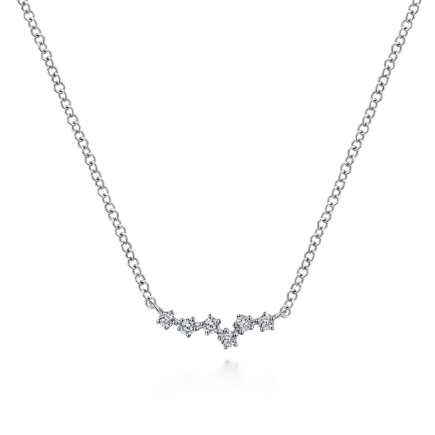 Gabriel - 14K White Gold Diamond Constellation Bar Necklace