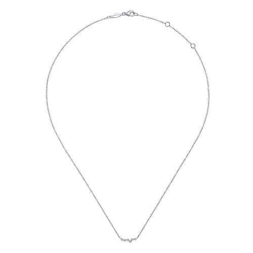 14K White Gold Diamond Constellation Bar Necklace