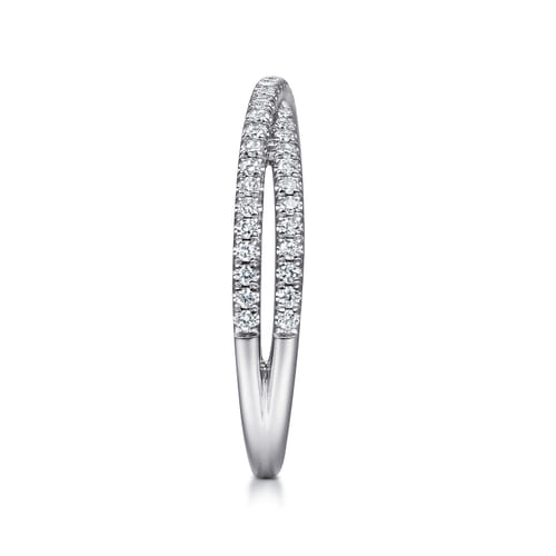 14K White Gold Diamond Criss Cross Ring