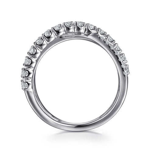 14K White Gold Diamond Criss Cross Ring 14K White Gold Diamond Criss Cross Ring