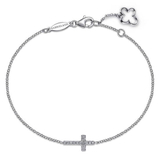 14K White Gold Diamond Cross Bracelet 14K White Gold Diamond Cross Bracelet
