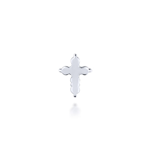 14K White Gold Diamond Cross Locket Charm