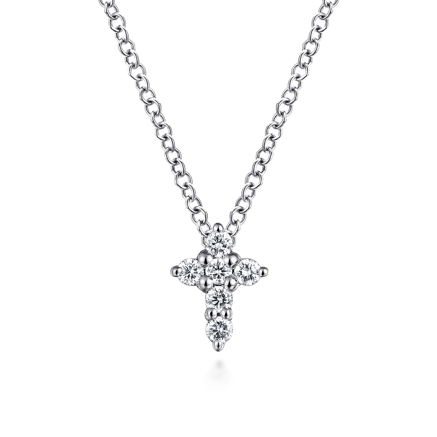 Gabriel - 14K White Gold Diamond Cross Necklace