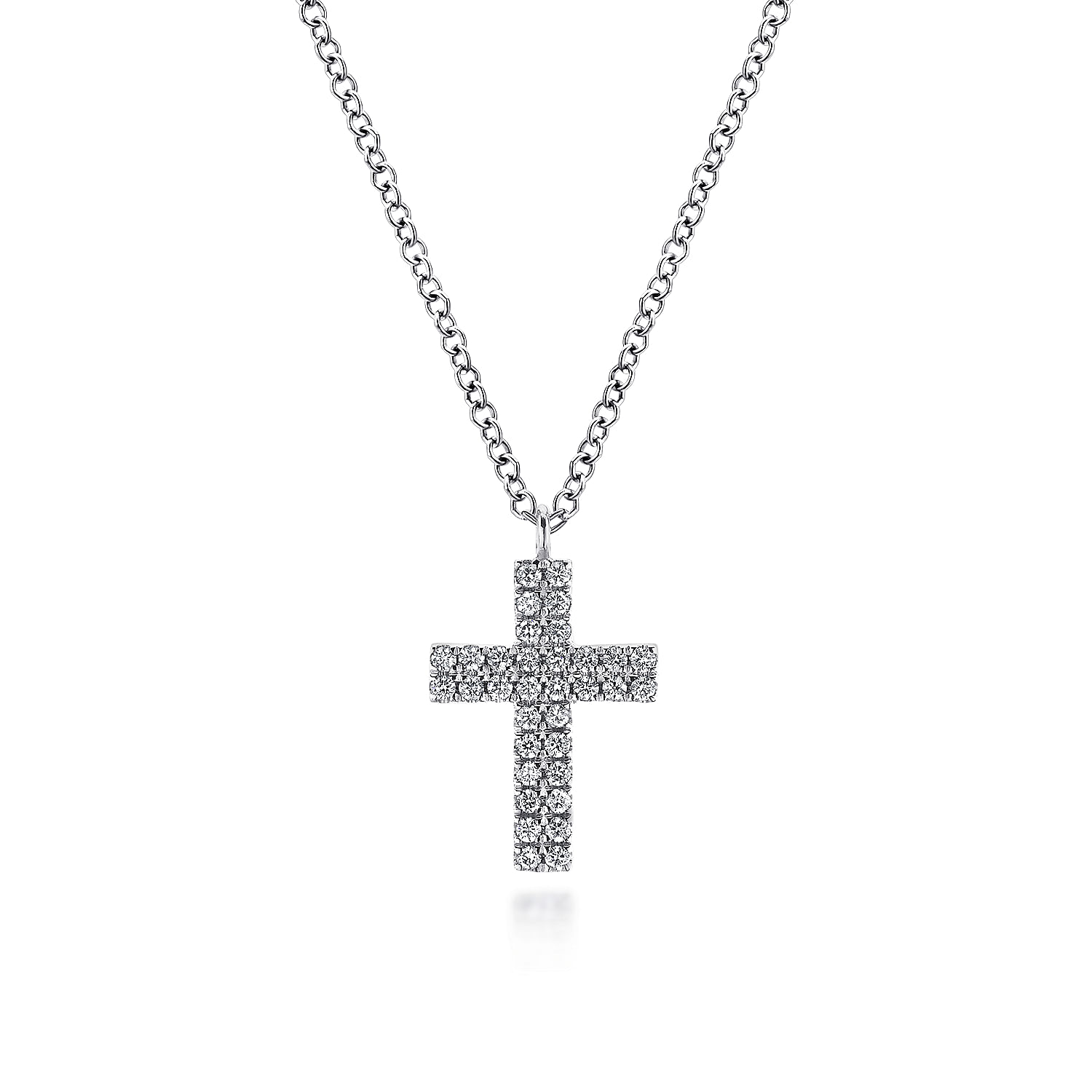 Gabriel - 14K White Gold Diamond Cross Pendant Necklace