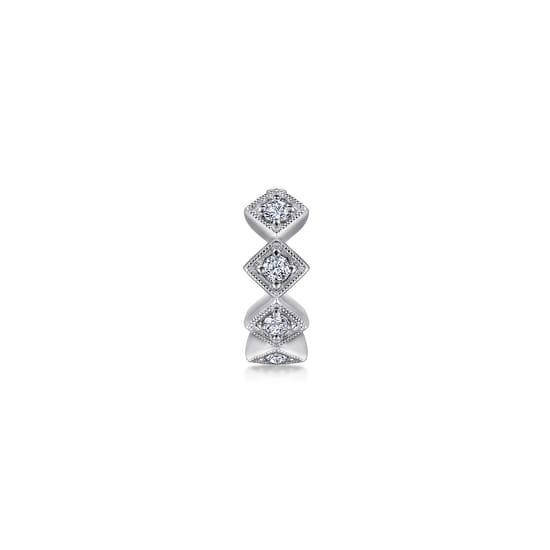 14K White Gold Diamond Cuff Earring angle 2