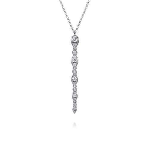 14K White Gold Diamond Drop Necklace 14K White Gold Diamond Drop Necklace