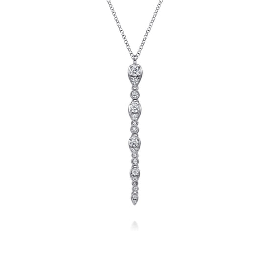 Gabriel - 14K White Gold Diamond Drop Necklace