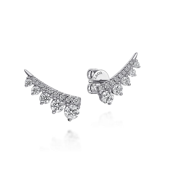 Gabriel - 14K White Gold Diamond Ear Climber Earrings