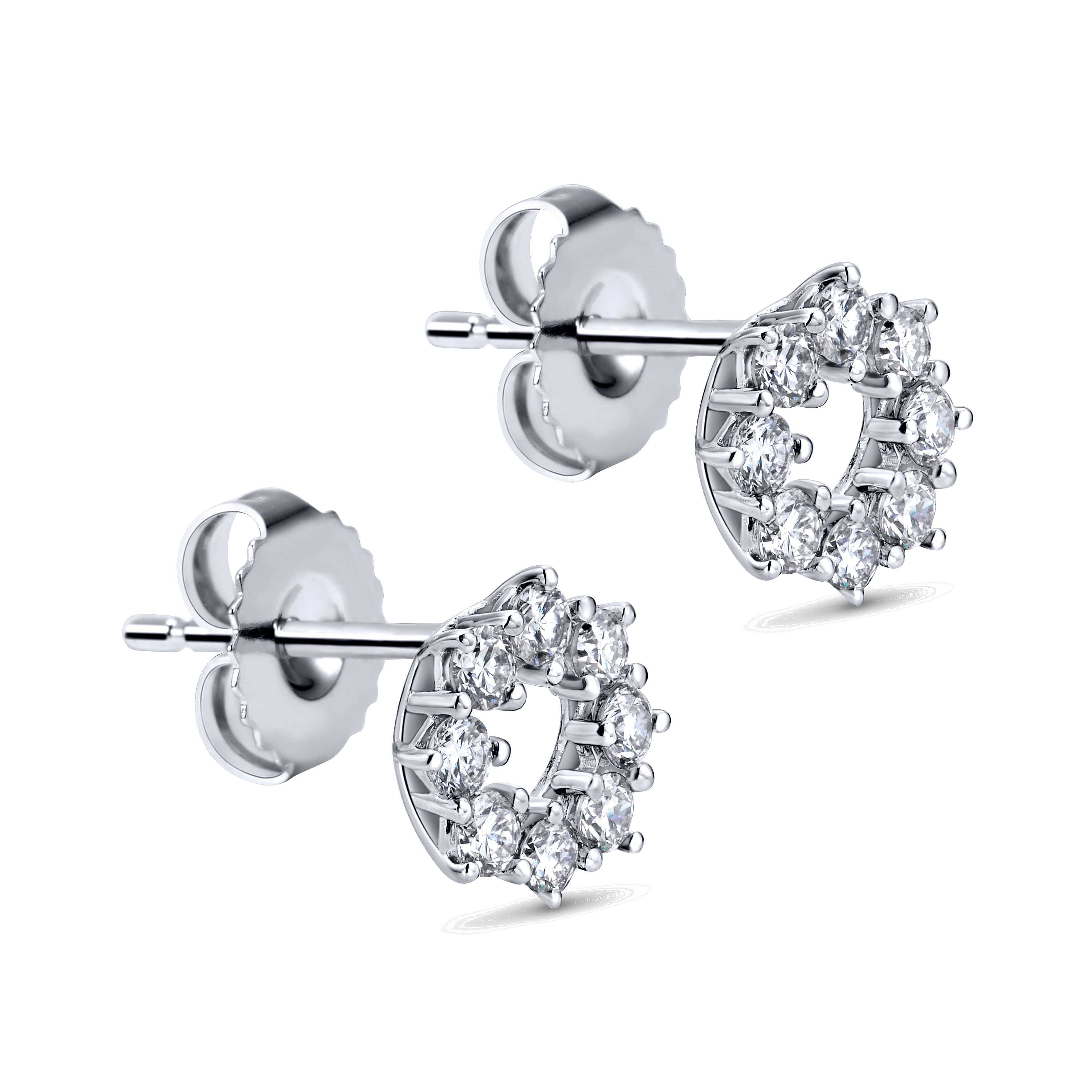 14K White Gold Diamond Earrings