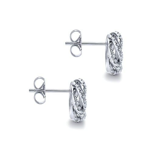 14K White Gold Diamond Earrings