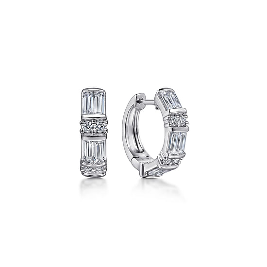 Gabriel - 14K White Gold Diamond Earrings