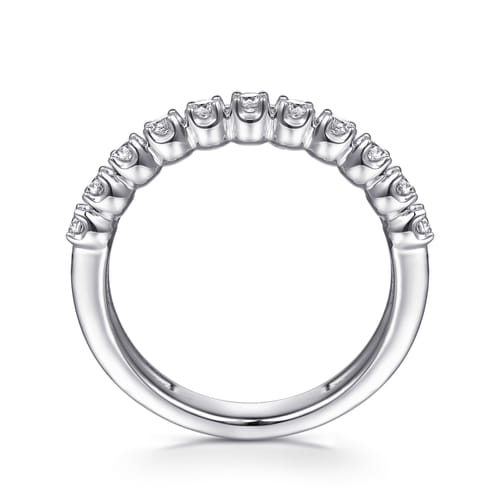 14K White Gold Diamond Easy Stackable Ring