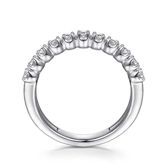 14K White Gold Diamond Easy Stackable Ring angle 2