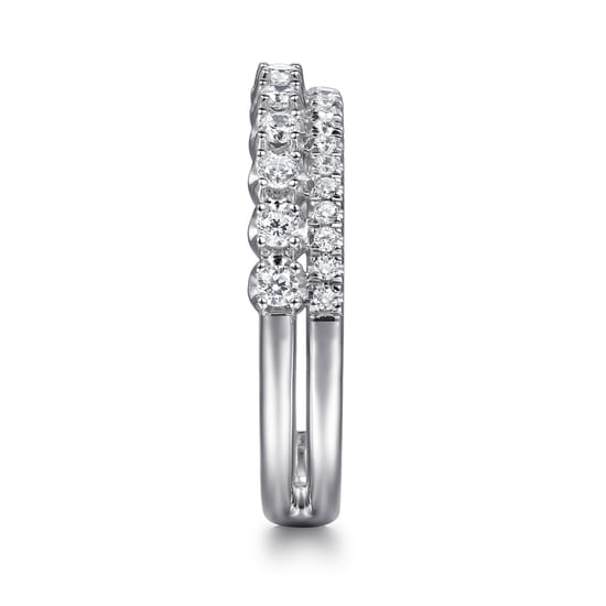 14K White Gold Diamond Easy Stackable Ring angle 4