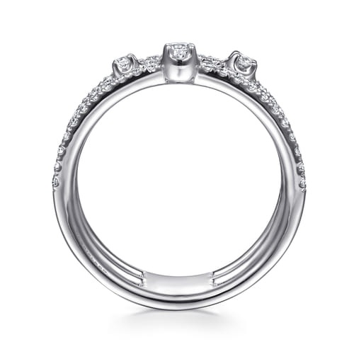 14K White Gold Diamond Easy Stackable Ring