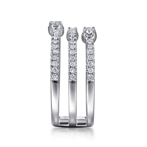 14K White Gold Diamond Easy Stackable Ring