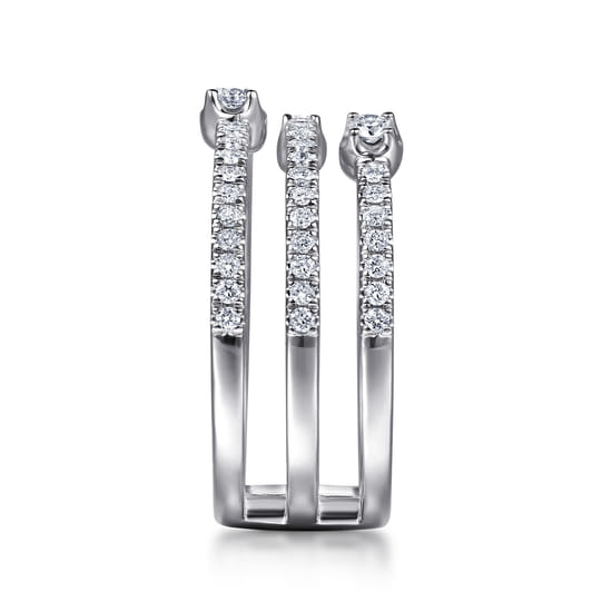 14K White Gold Diamond Easy Stackable Ring angle 4