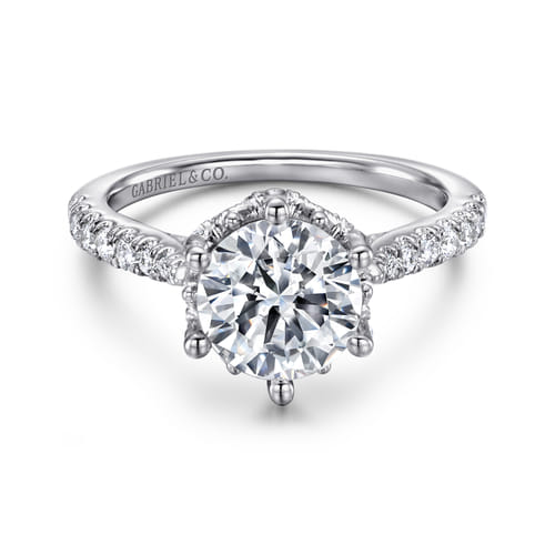 14K White Gold Diamond Engagement Ring