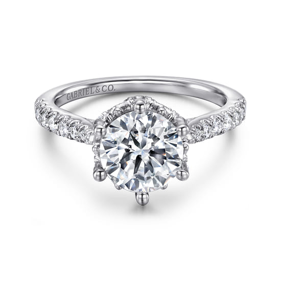 14K White Gold Diamond Engagement Ring