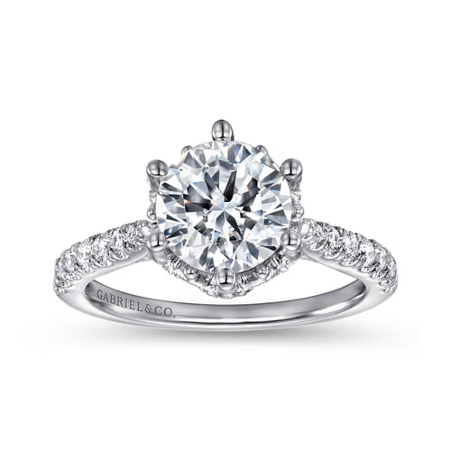14K White Gold Diamond Engagement Ring