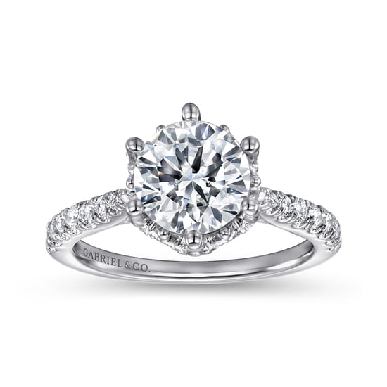 14K White Gold Diamond Engagement Ring angle 5