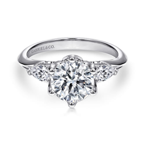 14K White Gold Diamond Engagement Ring
