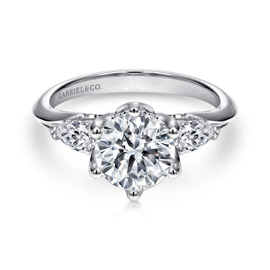 14K White Gold Diamond Engagement Ring