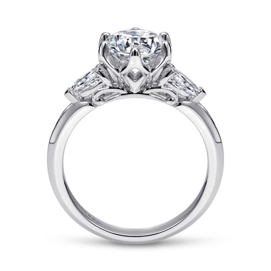14K White Gold Diamond Engagement Ring angle 2