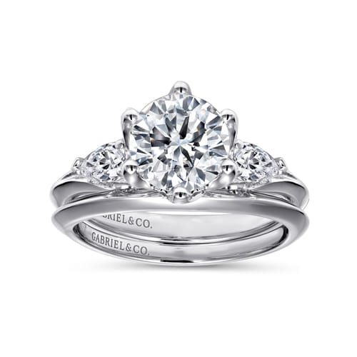 14K White Gold Diamond Engagement Ring