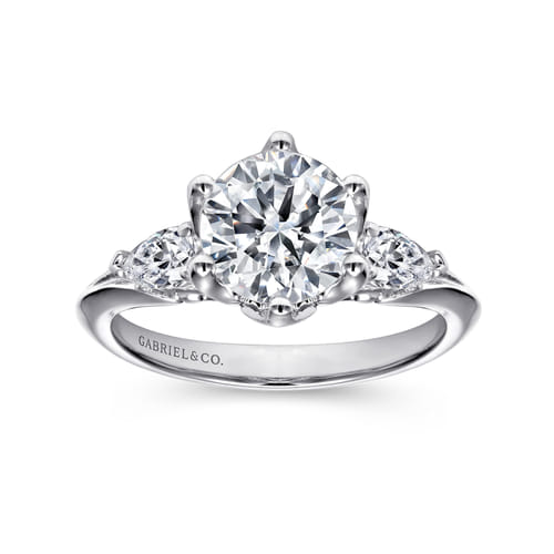 14K White Gold Diamond Engagement Ring