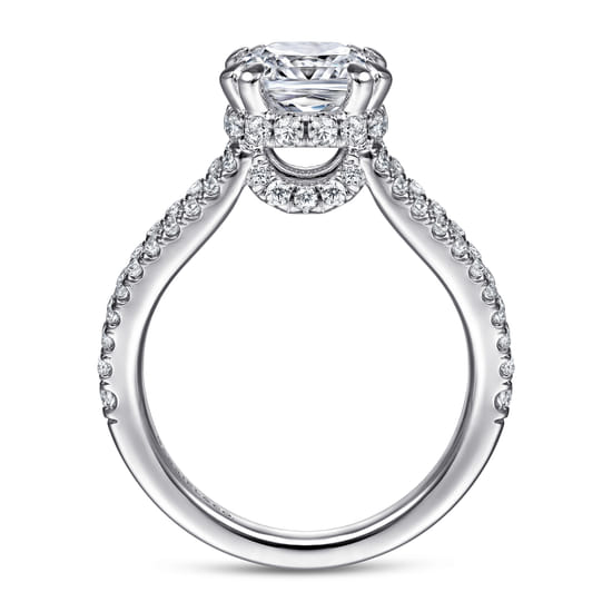 14K White Gold Diamond Engagement Ring angle 2
