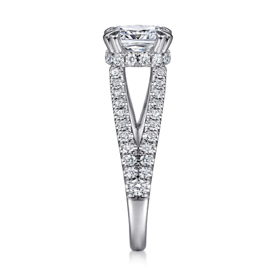 14K White Gold Diamond Engagement Ring angle 5