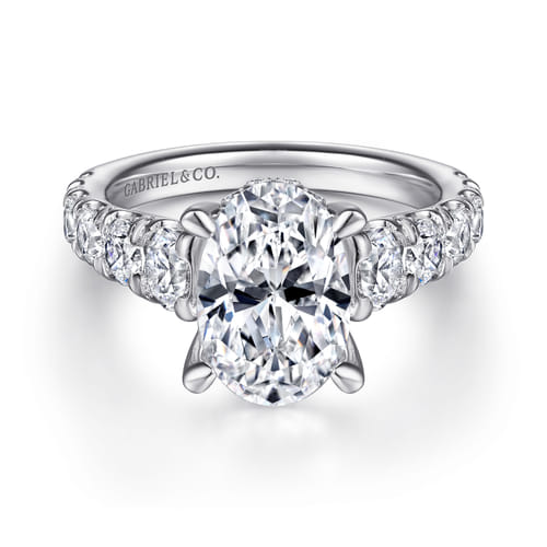 14K White Gold Diamond Engagement Ring
