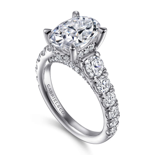 14K White Gold Diamond Engagement Ring