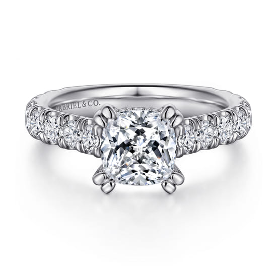 14K White Gold Diamond Engagement Ring