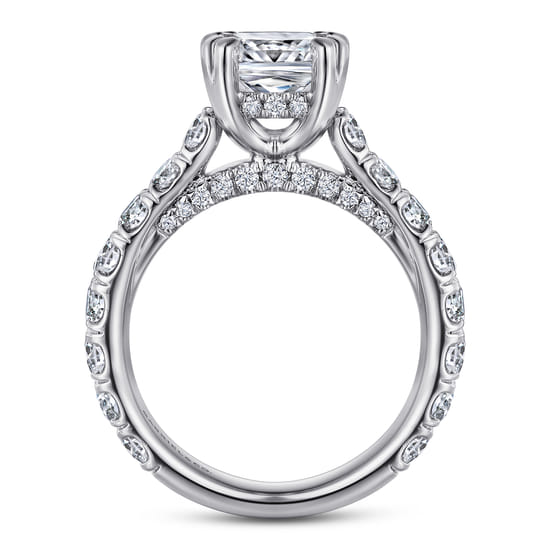 14K White Gold Diamond Engagement Ring angle 2