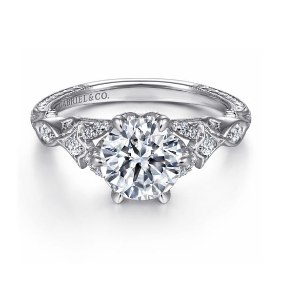 14K White Gold Diamond Engagement Ring