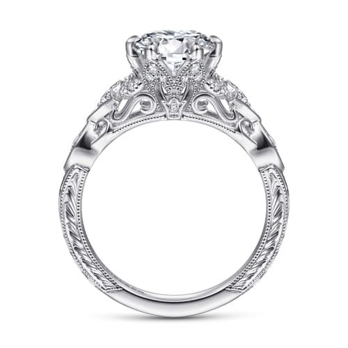 14K White Gold Diamond Engagement Ring