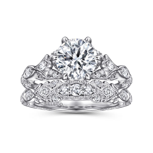 14K White Gold Diamond Engagement Ring