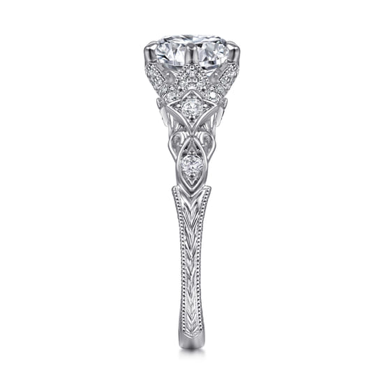 14K White Gold Diamond Engagement Ring angle 5