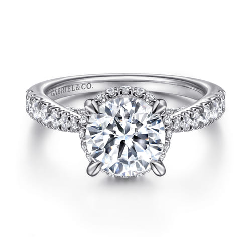 14K White Gold Diamond Engagement Ring