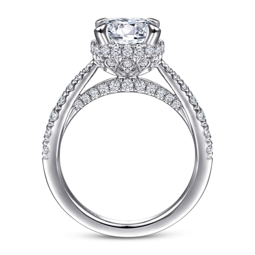 14K White Gold Diamond Engagement Ring