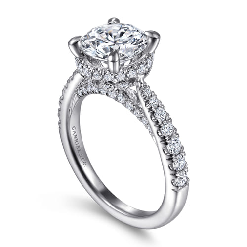 14K White Gold Diamond Engagement Ring